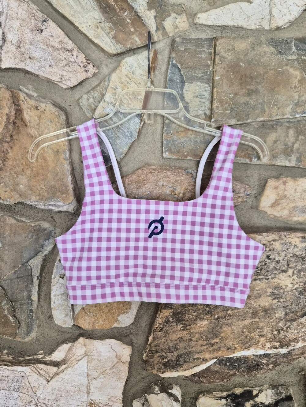 Peloton Purple Gingham Sports Bra Size M